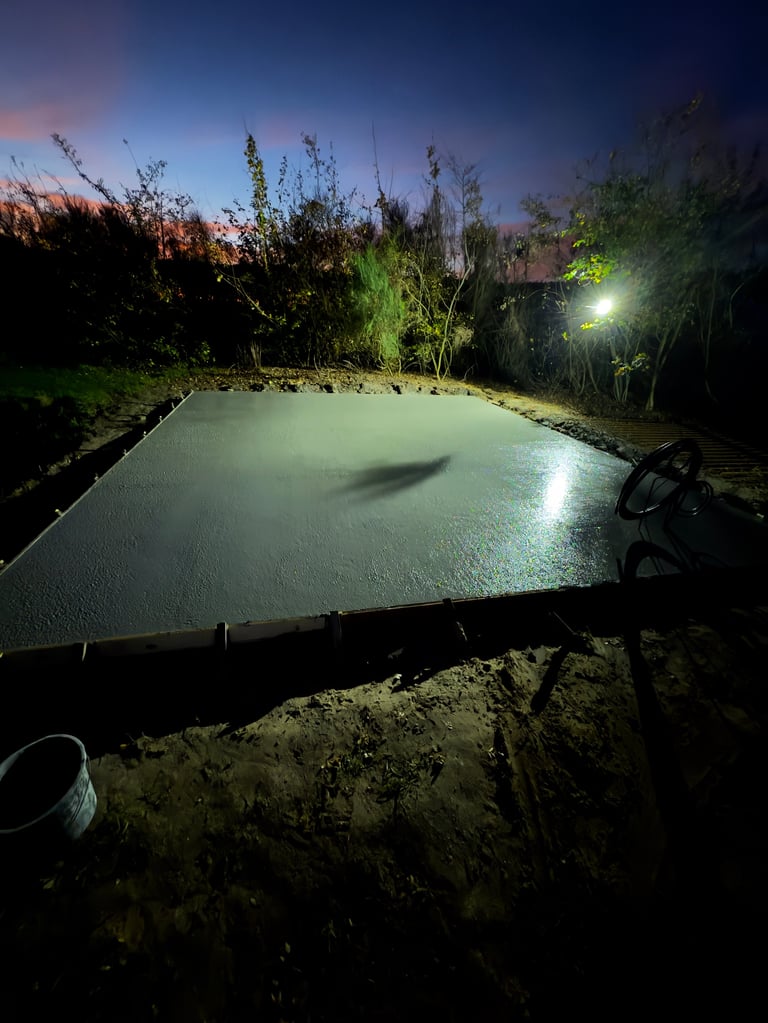 Verlichte betonnen vloer